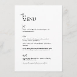 Menú Pepper ・ Boda Minimalista moderno ・ Blanco y negro
