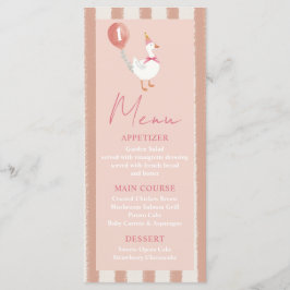 Menú Pequeño Chica de globo rosado de Goose Primer cump