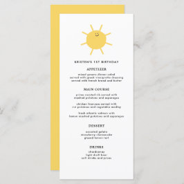 Menú Pequeño Fiesta Sunshine