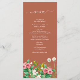 Menú Periwinkle Burnt Naranja Terracotta Boda
