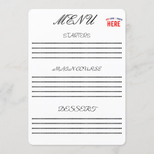 MENÚ PERSONALIZABLE MODERNO ESTILO BLANCO VERIFICADO MA