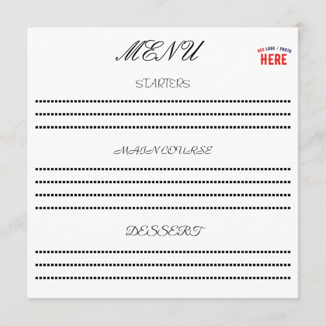 MENÚ PERSONALIZABLE MODERNO ESTILO BLANCO VERIFICADO MA (Anverso)