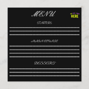 MENÚ PERSONALIZABLE MODERNO ESTILO NEGRO VERIFICADO MAR