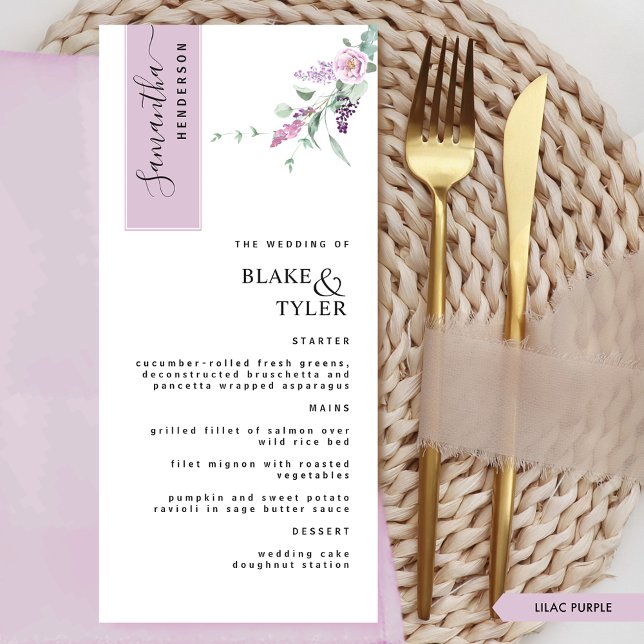 Menú Personalizado con el nombre del invitado, Boda flo (Subido por el creador)