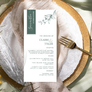 Menú Personalizado con el nombre del invitado, Boda Ver