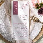 Menú Personalizado con nombre de invitado, Boda de Borg<br><div class="desc">¿Por qué gastar las tarjetas en el lugar y las tarjetas de menú cuando se puede tener un elegante menú todo en uno personalizado con el nombre de cada huésped? Diseño contemporáneo, sencillo y elegante con una caligrafía escrita a mano. La franja de la esquina superior izquierda tiene un tono...</div>