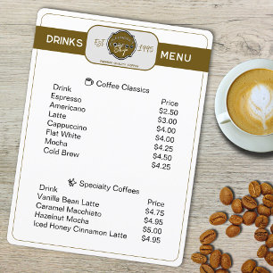 Menú Personalizado de Bebidas de Cafetería Profesi
