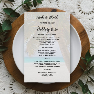 Menú Personalizado de Bodas de Playa Big Palm Tree