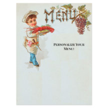 Menú personalizado de cena de langosta de estilo v