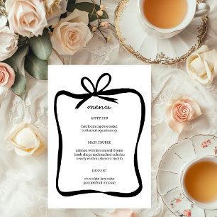 Menú Personalizado de ducha de novia elegante con marco