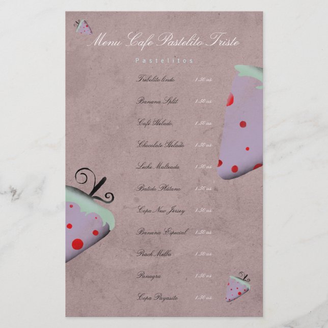 Menú Personalizado de fresa (Anverso)
