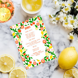 Menú Personalizado de la celebración del cítrico BEBE F