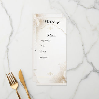 Menú personalizado de lujo floral elegante