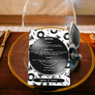 Menú Personalizado de récord de vinilo retro clásico de