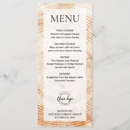Menú Personalizado del logo del evento Rustic Wood Corp
