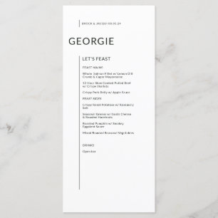 Menú Personalizado Negro sobre nombres blancos aislados