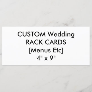 Menú personalizado y tarjetas de programa 4" x 9" 