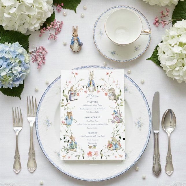 Menú Peter the Rabbit Wildflower Baby Shower (Subido por el creador)