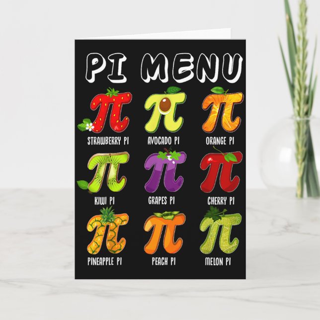 Menú Pi 3.14 Símbolo Pi Fruta Divertida Profesor N (Anverso)