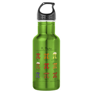 Menú Pi Cute Math Pi Day Botella de agua verde