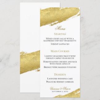 Menú pincel de Relieve metalizado dorado trazo elegante