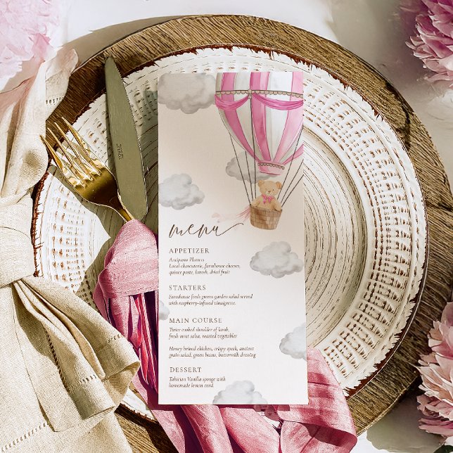 Menú Pink We Can Bearly Wait Baby Shower (Subido por el creador)