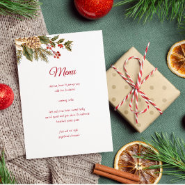 Menú Pinos de flores de color de agua elegantes