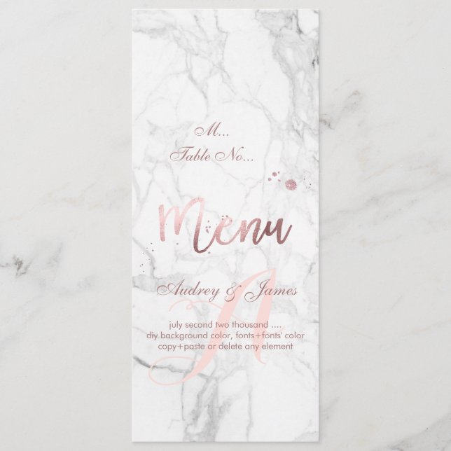 Menú PixDezines Faux Rosa Gold+Black Stripes (Anverso)