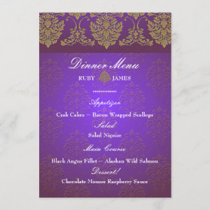 Menú PixDezines florentius damask menú/faux gold