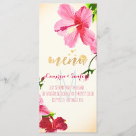 Menú PixDezines Watercolor Hibiscus Menu/Pink