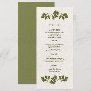 Menú Pizarras de Boda de roble verde beige