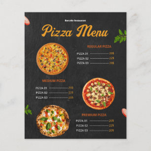 Menú Pizza Editable Menú Restaurante Pizzaria