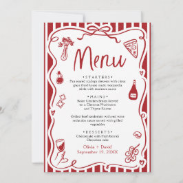 Menú Pizza Italiana Whimsical Pizza Pasta Escrito