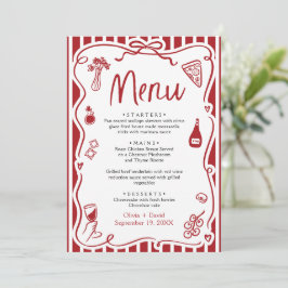 Menú Pizza Italiana Whimsical Pizza Pasta Escrito