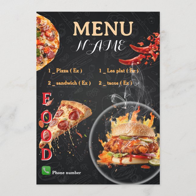 Menú Pizzería diseño 2026 (Anverso)