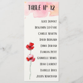 Menú Plan de table "Coquelicots"