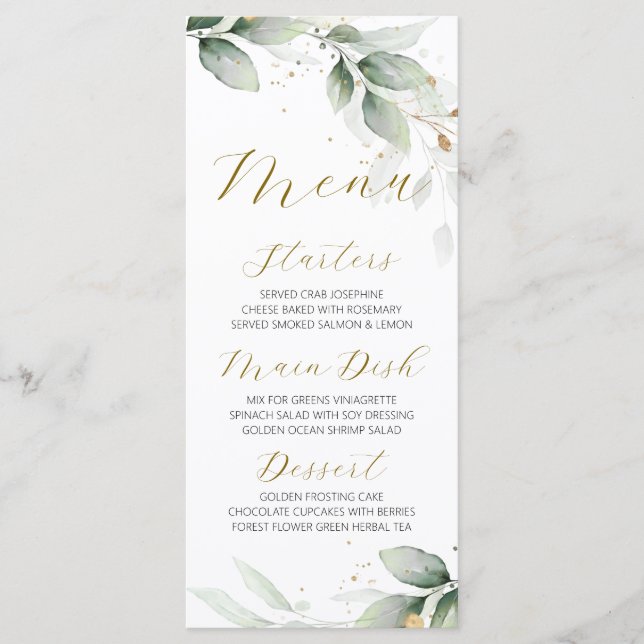 Menú plano (Anverso)