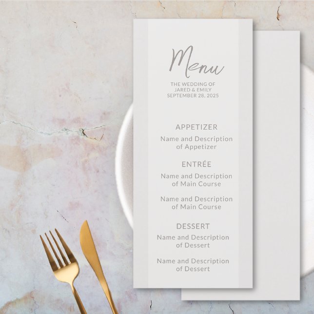 Menú plano boda (Wedding Flat Menu)