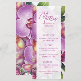 Menú plano Boda orquídea
