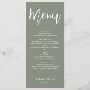 Menú plano Boda verde