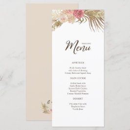 Menú plano Boho Floral Boda