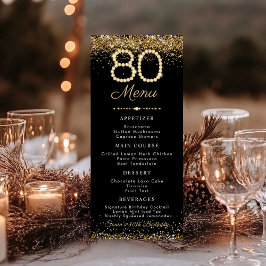 Menú Plano Cena de Cumpleaños 80 de Diamantes de O
