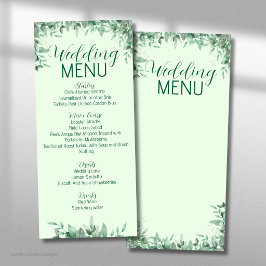 Menú Plano de Boda con Verde Salvia