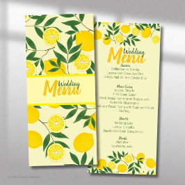 Menú Plano de Boda de Limón Elegante