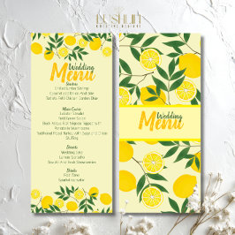 Menú Plano de Boda de Limón Elegante
