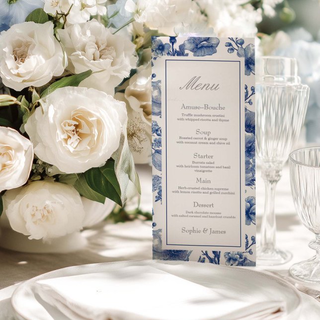 Menú Plano de Boda en Azul Marino y Plata (Subido por el creador)