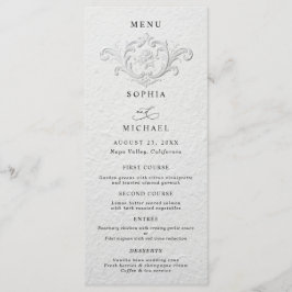 Menú Plano de Boda Floral con Relieve Falso