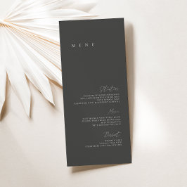 Menú Plano de Boda Minimalista Moderno en Blanco y