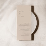 Menú plano de Boda Minimalista rosa moderno de Rub<br><div class="desc">El diseño presenta un tipo de letra manuscrito y un diseño minimalista moderno. Diseñado para coordinar con para la colección de invitaciones a bodas "SERENA". Para cambiar detalles, haga clic en "Personalizar". Para mover el texto o cambiar el tamaño, el tipo de letra o el color, haga clic en "Haga...</div>