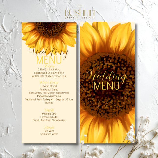Menú Plano de Boda Rústica con Girasoles (Subido por el creador)